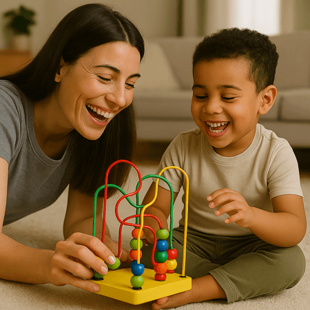 Familia recebendo a profissional